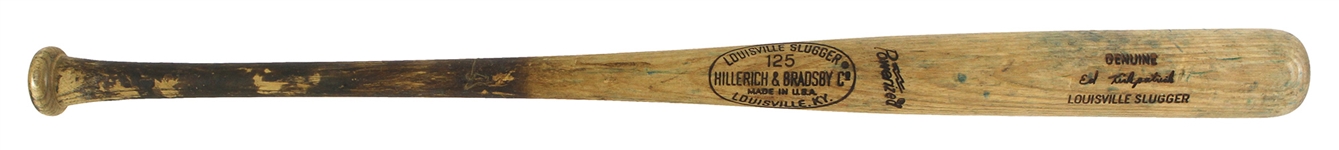 1973 Ed Kirkpatrick Kansas City Royals H&B Louisville Slugger Professional Model Game Used Bat (MEARS LOA)
