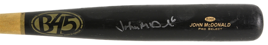 2005-11 John McDonald Toronto Blue Jays Signed B45 Professional Model Game Used Bat (MEARS LOA/JSA)