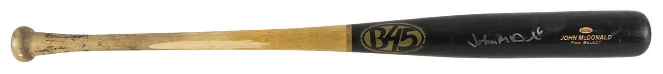 2005-11 John McDonald Toronto Blue Jays Signed B45 Professional Model Game Used Bat (MEARS LOA/JSA)