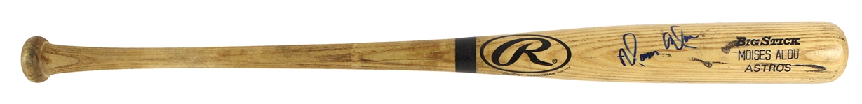 1998 Moises Alou Houston Astros Signed Rawlings Adirondack Professional Model Game Used Bat (MEARS LOA/JSA)