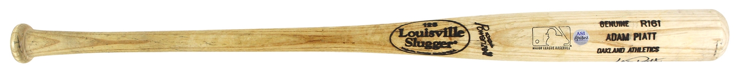 2000-01 Adam Piatt Oakland Athletics Signed Louisville Slugger Professional Model Game Used Bat (MEARS LOA/JSA)