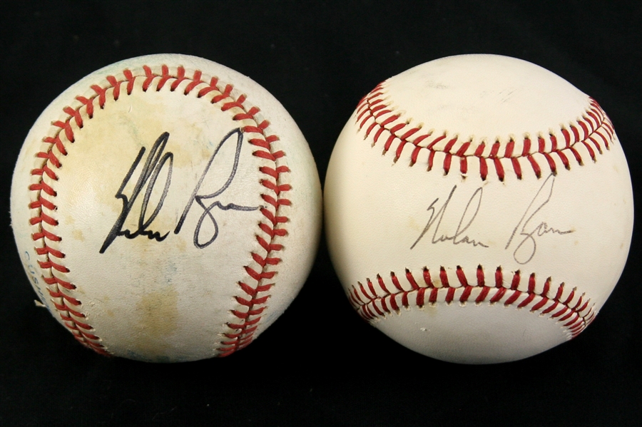 1982-94 Nolan Ryan Astros/Rangers Signed ONL Feeney & OAL Brown Baseballs - Lot of 2 (JSA)