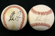 1982-94 Nolan Ryan Astros/Rangers Signed ONL Feeney & OAL Brown Baseballs - Lot of 2 (JSA)