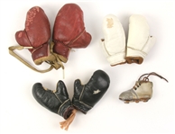 1950s Miniature Boxing Gloves & Football Cleat Charms - Lot of 7