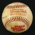 1980 (October 21) Pete Rose Philadelphia Phillies Signed OWS Kuhn Veteran's Stadium World Series Game Used Baseball (MEARS LOA/JSA)