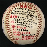 1965 (May 2) Bob Gibson St. Louis Cardnals Signed ONL Giles Busch Stadium Game Used Victory Baseball (MEARS LOA/JSA) 4th of Season, 75th of Career 