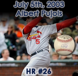 2003 (July 5) Albert Pujols St. Louis Cardinals Signed OML Selig Wrigley Field Game Used Home Run Baseball (MEARS LOA/JSA) 26th of Season, 97th of Career