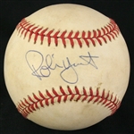 1990-92 Robin Yount Milwaukee Brewers Signed OAL Brown Baseball (JSA)