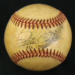 1986 Pete Rose Cincinnati Reds Signed ONL Feeney Game Used Baseball (MEARS LOA/JSA)