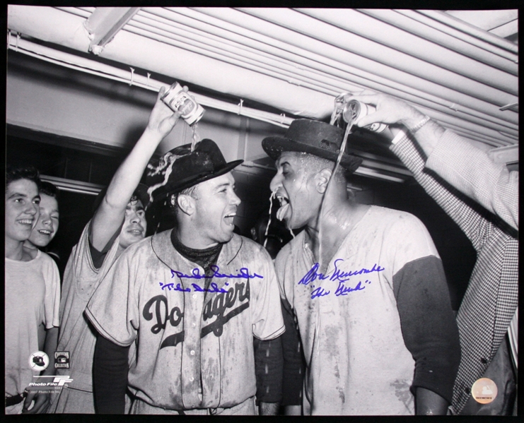 2007 Duke Snider Don Newcombe Brooklyn Dodgers Signed 16" x 20" Photo (JSA)