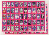 1990-92 Baseball Basketball Football Hockey Classic Uncut Trading Card Sheets - Lot of 4