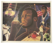 1990 Joe Frazier World Heavyweight Champion Signed 24" x 30" Lithograph (JSA) 583/1000