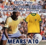 1970s Pele Brazil Game Worn Home Jersey (MEARS A10/Team Employee LOA) (JSA Full Letter)