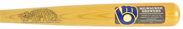 1992 Milwaukee Brewers Cooperstown Collection Team Logo Bat