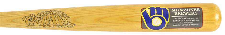 1992 Milwaukee Brewers Cooperstown Collection Team Logo Bat