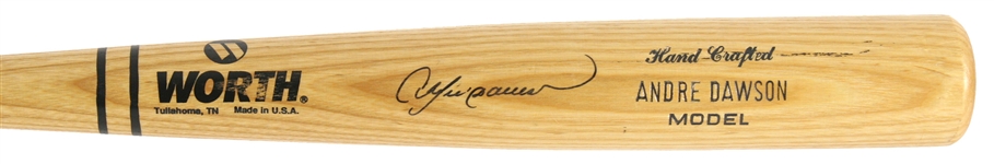1992-95 Andre Dawson Cubs/Red Sox/Marlins Signed Worth Professional Model Bat (MEARS LOA/JSA)