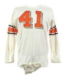 1950s-60s White Durene #41 Game Worn Sand Knit Football Jersey w/ Crotch Strap (MEARS LOA)