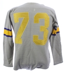 1940's-50's Grey Wool #73 Game Worn O'Shea Knitting Mills Football Jersey w/ Crotch Strap (MEARS LOA)