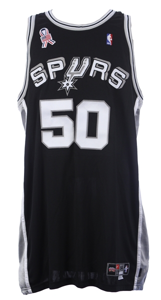 2001-02 David Robinson San Antonio Spurs Road Jersey (MEARS LOA)