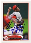 2011-12 Aroldis Chapman Cincinnati Reds Signed Memorabilia Collection - Lot of 3 w/ Game Worn Road Jersey, Photo & Trading Card 