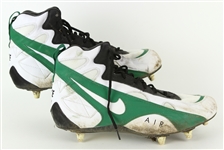 1996 (October 27) Reggie White Green Bay Packers Game Worn Cleats Shoes (MEARS LOA/White Family LOA) Super Bowl Season