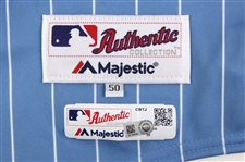 2016 (August 6) Mike Montgomery Chicago Cubs Signed Game Worn Throwback Uniform (MEARS LOA/MLB Hologram/JSA) World Series Season