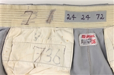 1972 Willie Mays New York Mets Signed Game Worn Road Uniform Pants (MEARS LOA/JSA)