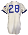 1974 Jim Hickman/Ron Dunn Chicago Cubs Game Worn Home Jersey Signed By Hickman (MEARS LOA/JSA)