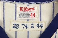 1974 Jim Hickman/Ron Dunn Chicago Cubs Game Worn Home Jersey Signed By Hickman (MEARS LOA/JSA)