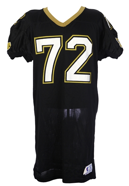 1990 Jim Dombrowski New Orleans Saints Game Worn Home Jersey Signed by Jim Mora (MEARS LOA/JSA)