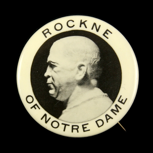 1930s Knute Rockne “Rockne Of Notre Dame” 1 ¾” Celluloid Pinback Button