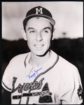 1957 Nippy Jones Milwaukee Braves 8x10 B&W Photo (JSA)