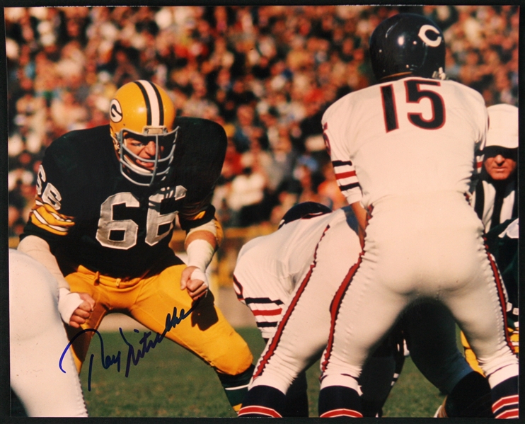 1966 circa Ray Nitschke Green Bay Signed 8x10 Color Photo (JSA)