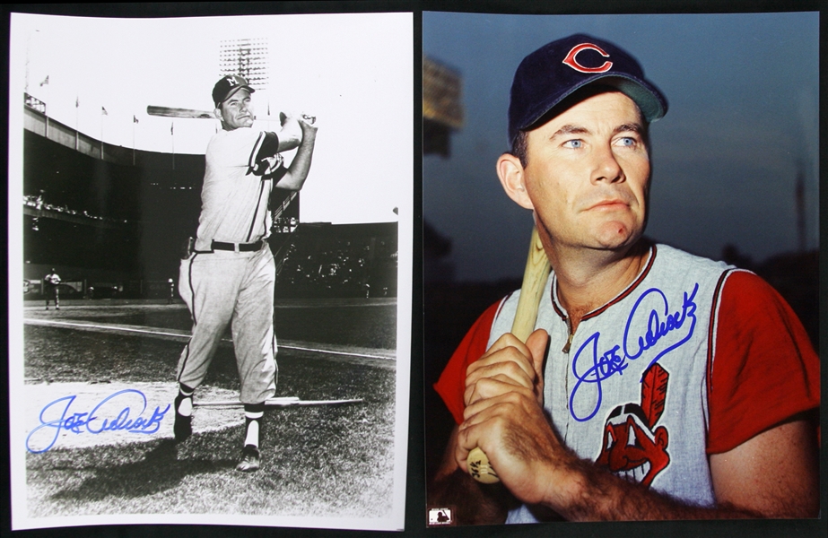 1963 Joe Adcock Cleveland Indians Signed 8x10 Color Photo (JSA)