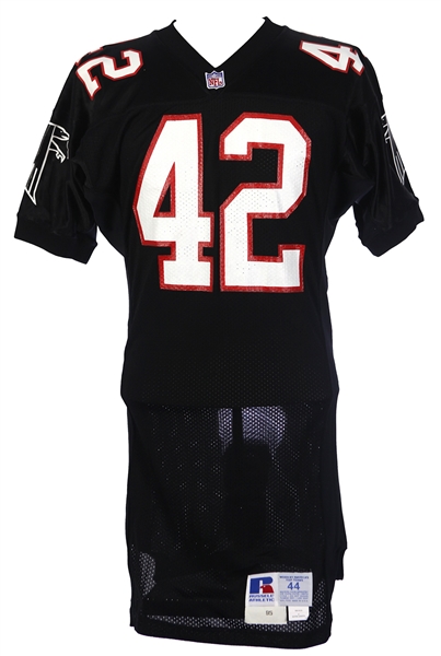 1995 Devin Bush Atlanta Falcons Game Worn Home Jersey (MEARS LOA) Rookie Season