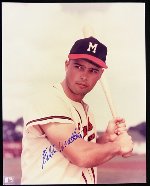 1950s Eddie Mathews Milwaukee Braves Signed 8x10 Color Photo (JSA)