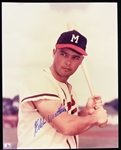 1950s Eddie Mathews Milwaukee Braves Signed 8x10 Color Photo (JSA)