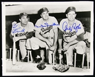 1950s Carl Furillo Duke Snider Andy Pafko Signed 8x10 B&W Photo (JSA)