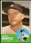 1963 Mickey Mantle New York Yankees Topps #200 Card