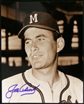 1957 Joe Adcock Milwaukee Braves Signed 8x10 Sepia Tone Photo (JSA)