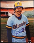 1980s Rollie Fingers Milwaukee Brewers Signed 8x10 Color Photo (JSA)