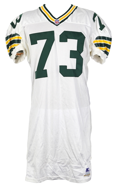 1995 Aaron Taylor Green Bay Packers Game Worn Road Jersey (MEARS LOA) Rookie Season