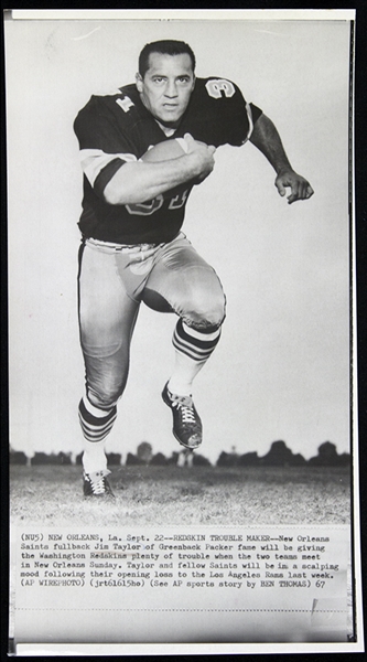 1967 Jim Taylor New Orleans Saints Original 5”x8” Photo