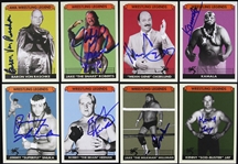 1970-1990s AWA Wrestling Stars Autographed Cards Kamala Von Raschke Heenan Super Fly Snooka (8) (JSA)