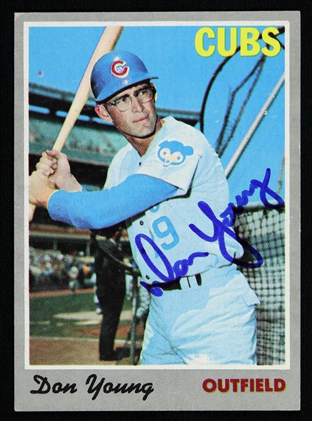 1970 Don Young Chicago Cubs Signed Topps Baseball Card (JSA)