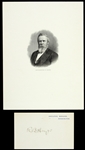 1876-1877 Rutherford B Hayes 3”x4.5” Executive Mansion Signed Card W/ Steel Engraving (JSA)