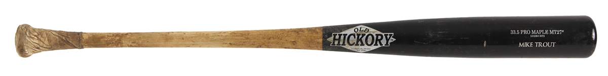2014 Mike Trout Anaheim Angels Old Hickory Game Used Bat (MEARS A9)