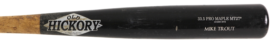 2014 Mike Trout Anaheim Angels Old Hickory Game Used Bat (MEARS A9)