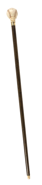 1930s circa 36" Walking Stick w/ Baseball Knob
