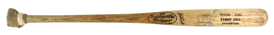 1999-2001 Sammy Sosa Chicago Cubs Signed Louisville Slugger Professional Model Game Used Bat (MEARS LOA/JSA)